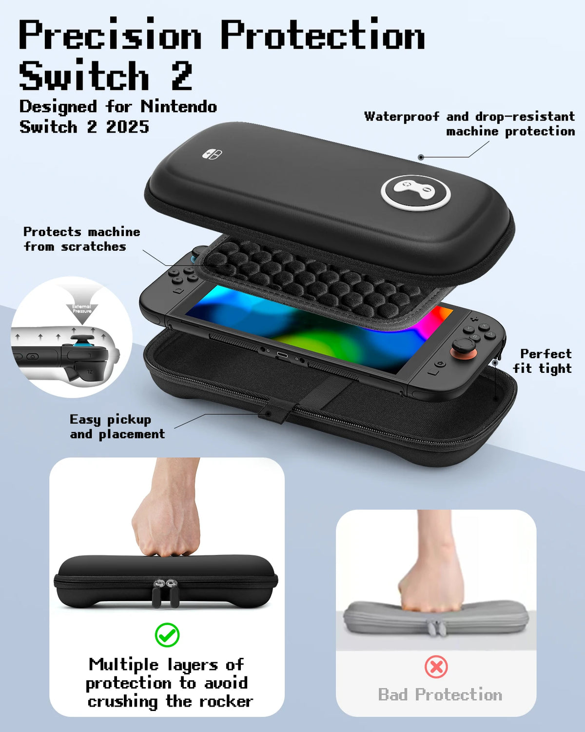 Zyvomart Waterproof Travel Carrying Case for Nintendo Switch 2 & Switch OLED