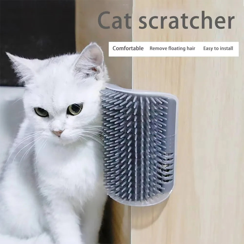 Zyvomart Cat Corner Scratcher Self Groomer with Catnip - Wall Corner Massage Comb & Hair Grooming Brush