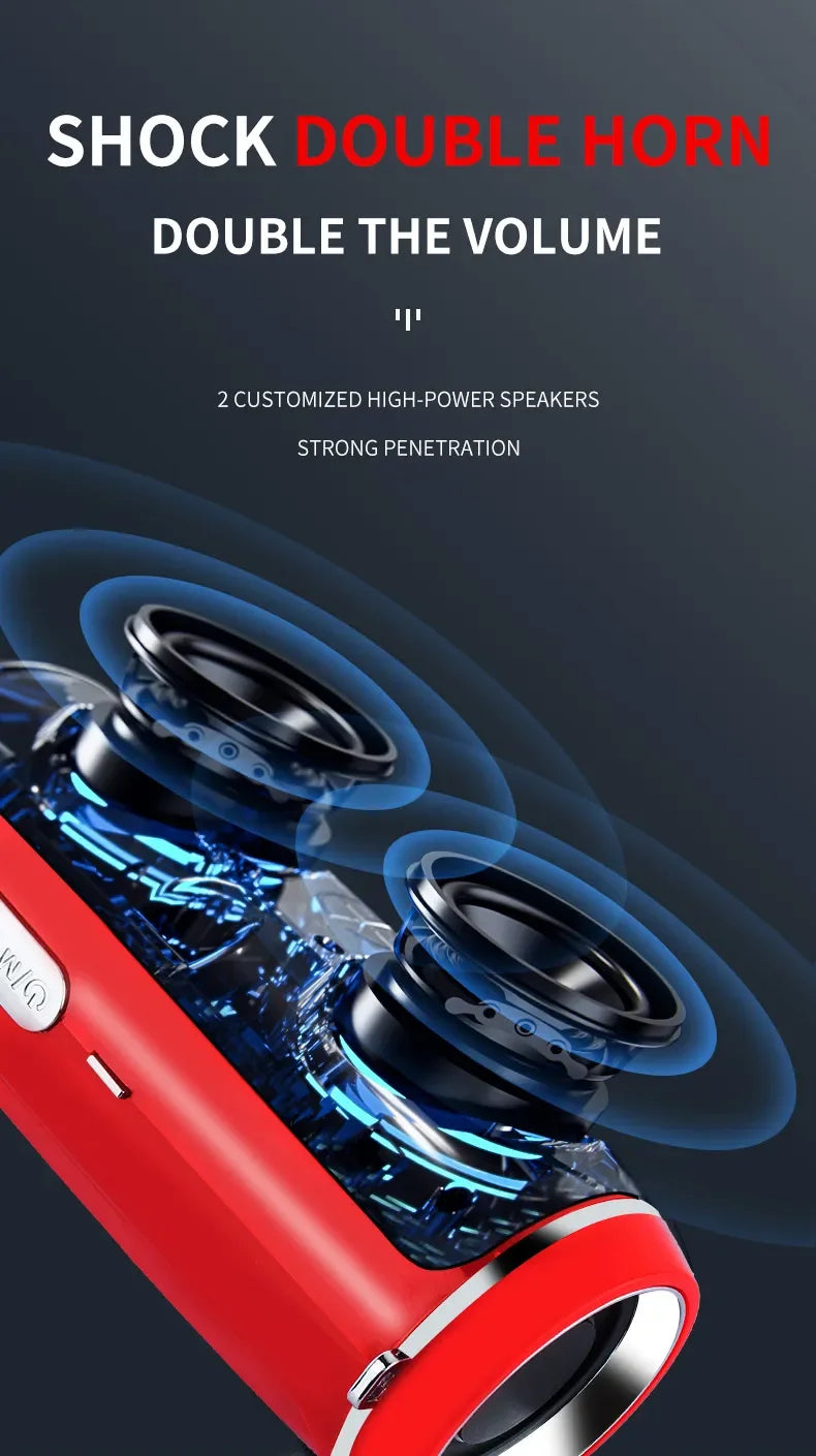 Zyvomart 200W Peak Power Portable Bluetooth Speaker IPX7 Waterproof Boom Box