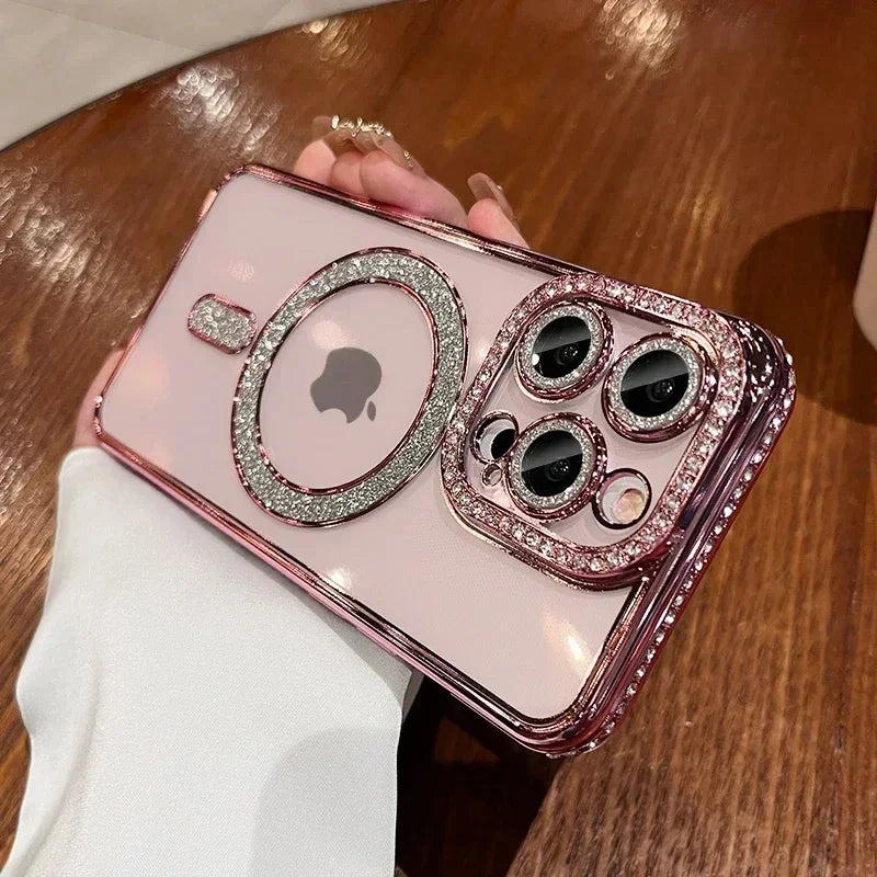 Luxury Glitter Diamond Magnetic Case for iPhone 11-17 Pro Max