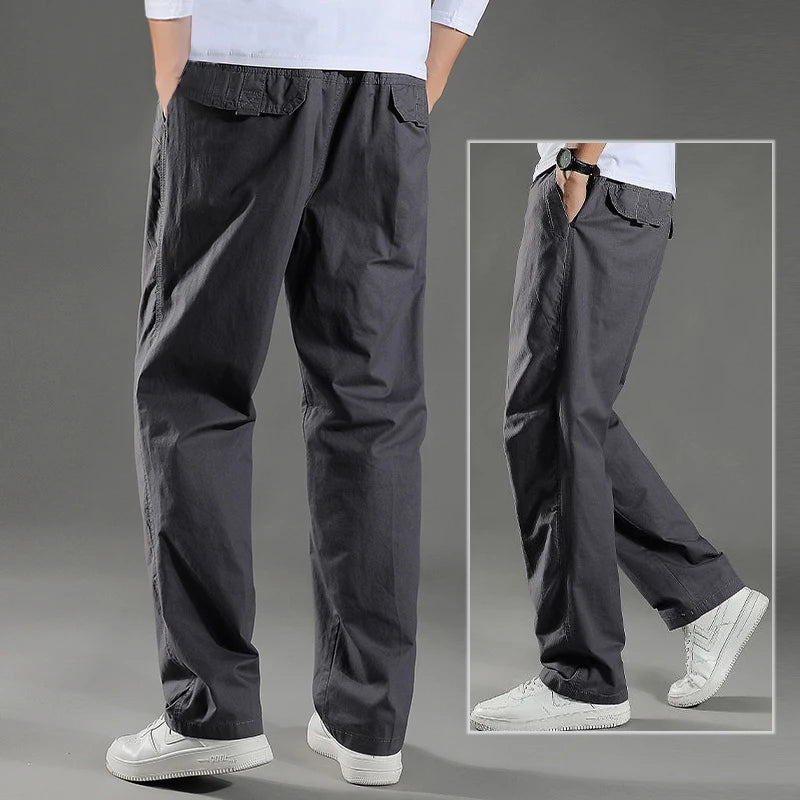 Zyvomart Men's Cotton Cargo Pants Large Size Casual Work Wear Climbing Joggers