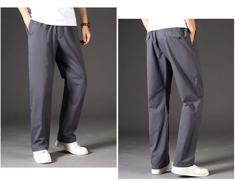 Zyvomart Men's Cotton Cargo Pants Large Size Casual Work Wear Climbing Joggers