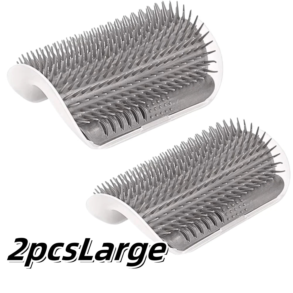 Zyvomart Cat Corner Scratcher Self Groomer with Catnip - Wall Corner Massage Comb & Hair Grooming Brush