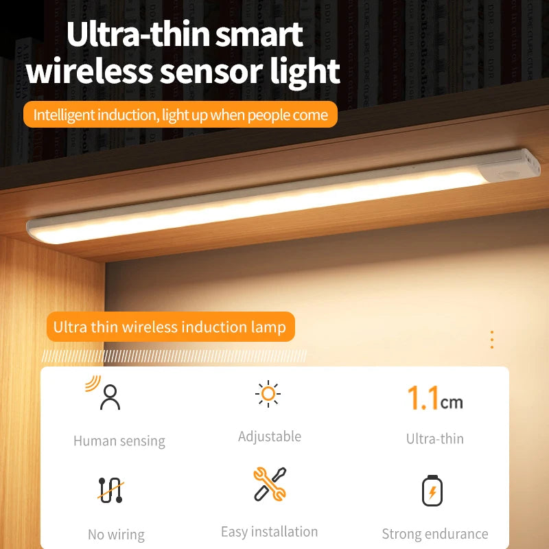 Wireless Motion Sensor LED Night Light and Rechargeable Under Cabinet Lamp