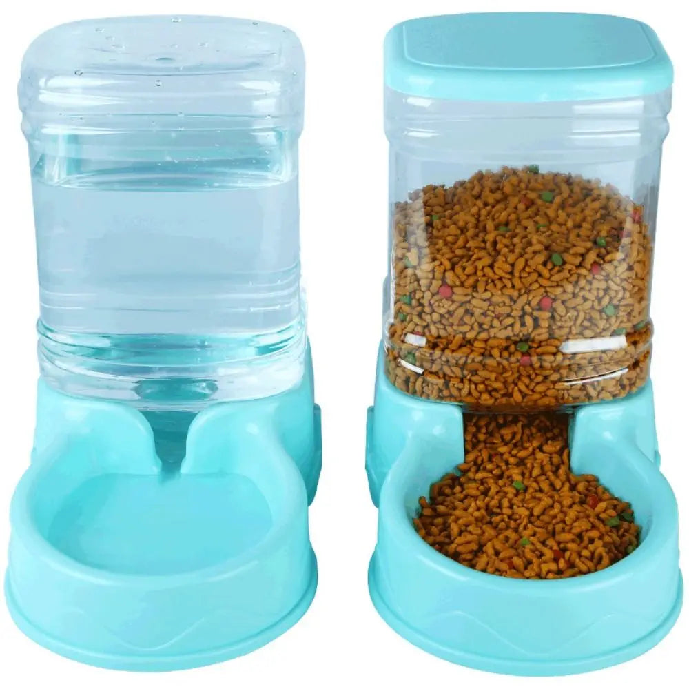 Zyvomart 3.8L Automatic Pet Feeder & Water Fountain Dispenser Bowl for Cats & Dogs