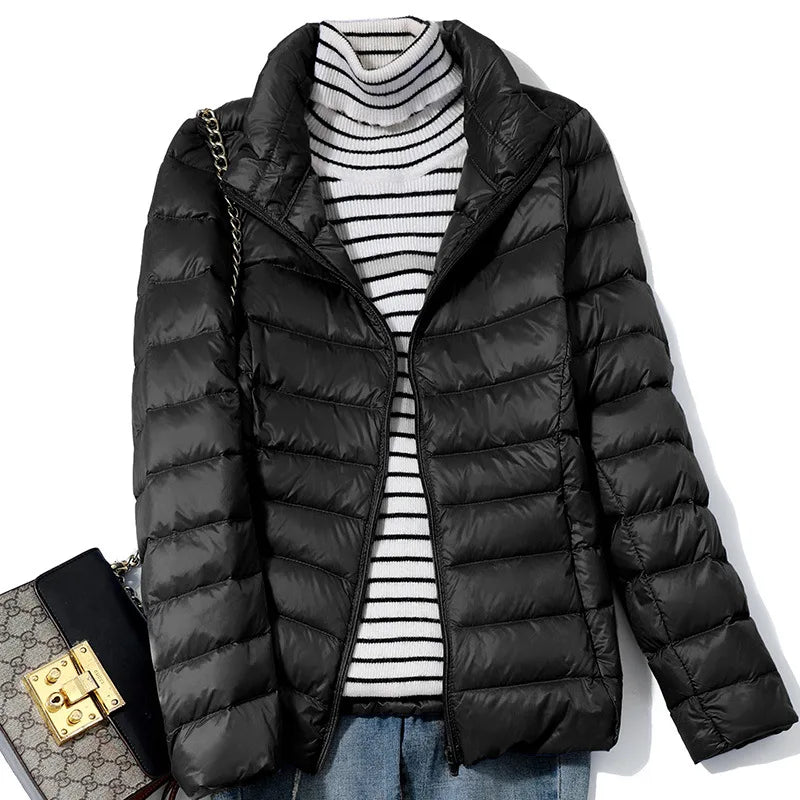 Zyvomart Women's Ultra Lightweight Packable Slim Fit Short Puffer Jacket