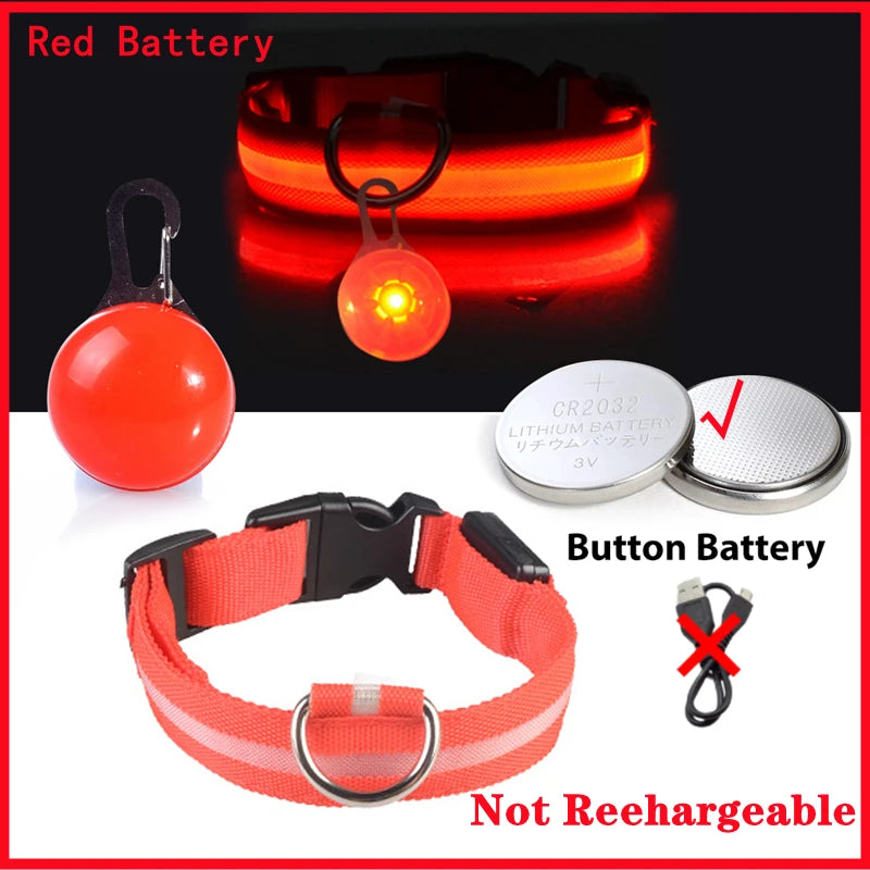 Zyvomart USB Rechargeable Glowing LED Pet Collar - Luxury Detachable Bright Night Safety Light