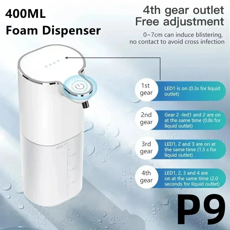 380ML Automatic Foam Soap Dispenser with USB Charging and Smart Sensor