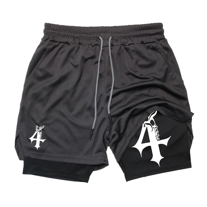 Athletic Quick Dry 2 -in-1 Workout Running Shorts for Men Short with Phone Pocket Towel Loop Fashion Gym Comfortable  Activewear