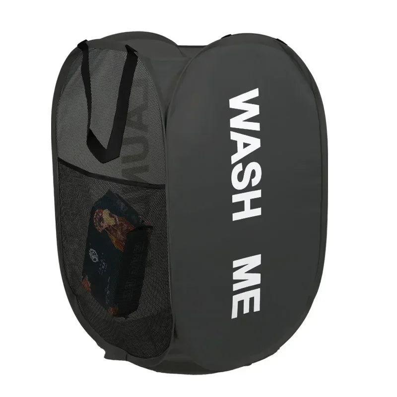 Collapsible Mesh Laundry Basket and Portable Storage Hamper