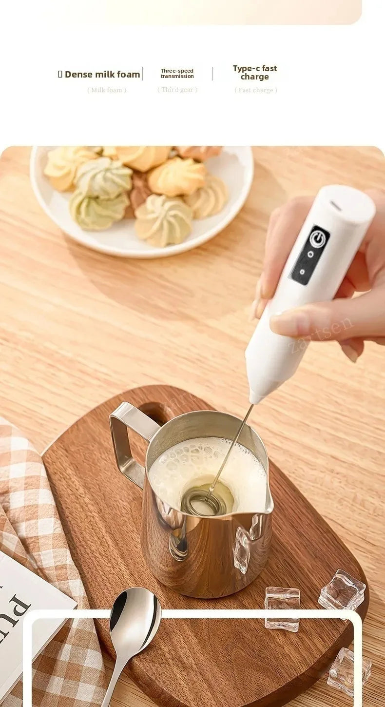 Handheld Wireless Milk Frother and Type-C Coffee Whisk