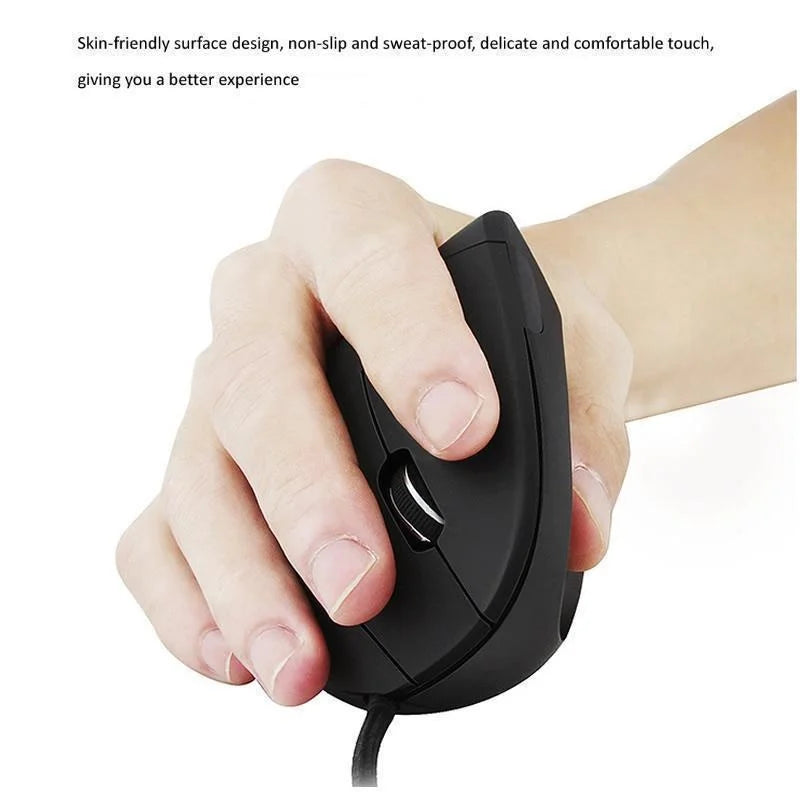 Zyvomart Ergonomic Vertical RGB Wired Gaming Mouse 3200DPI Optical Wrist Protector