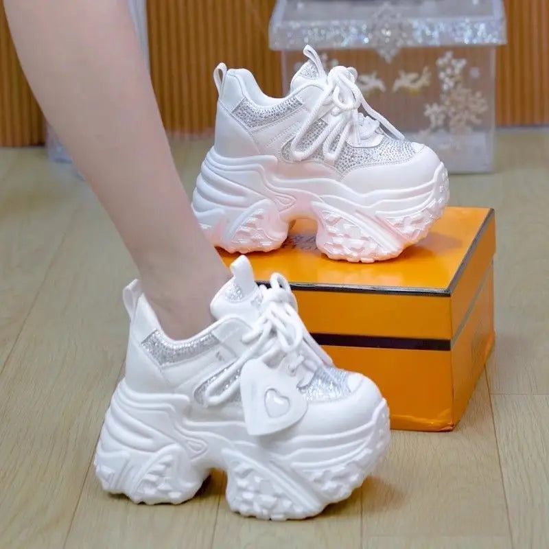 Zyvomart Women's Chunky Glitter Sneakers Fashion Comfort Soft Sole Walking Shoes