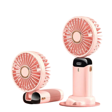Zyvomart 5-Speed Foldable Neck Hanging Mini Fan with LED Display Screen