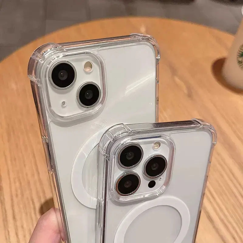 Clear Acrylic Magnetic Shockproof Case for iPhone 11-18 Pro Max