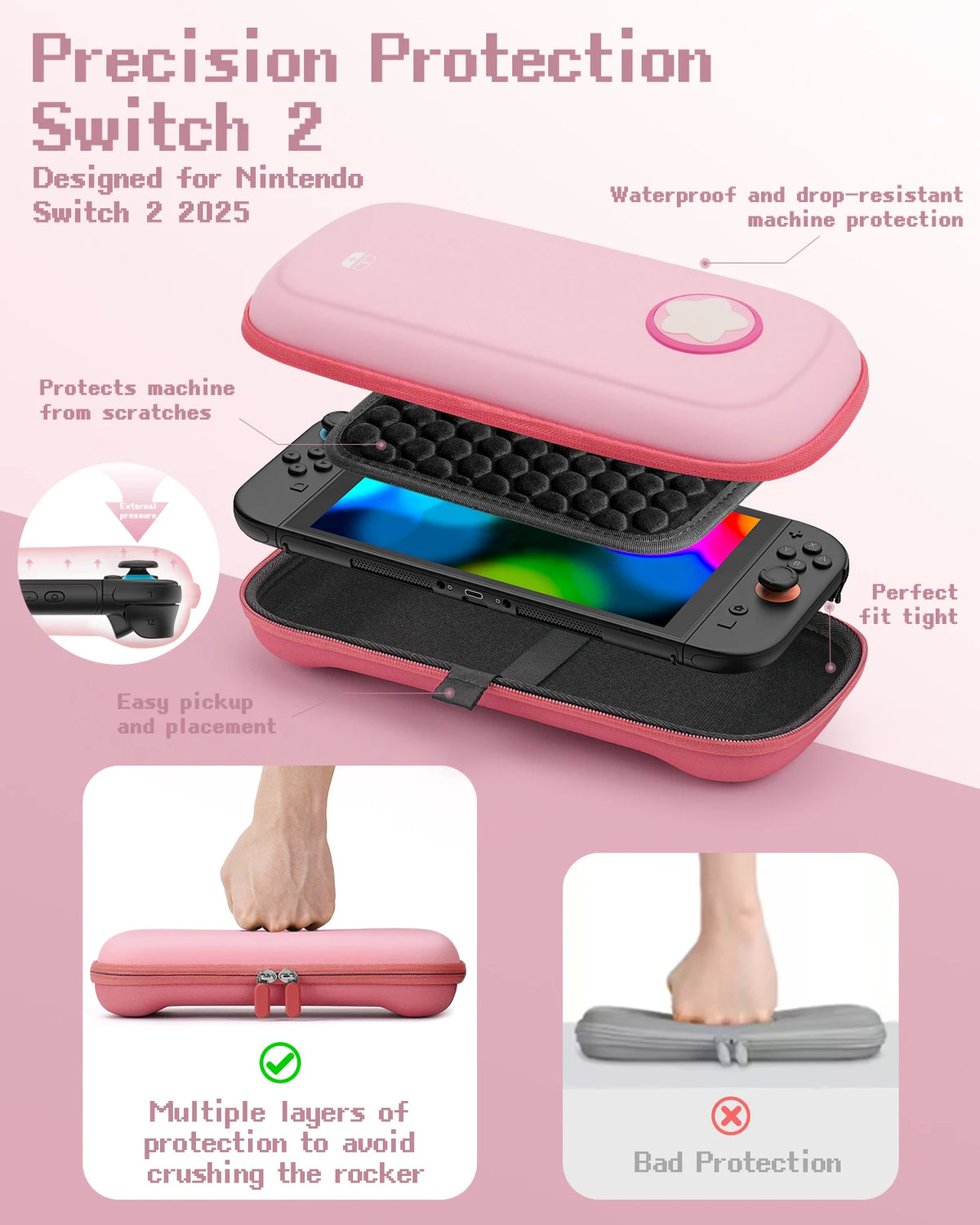Zyvomart Waterproof Travel Carrying Case for Nintendo Switch 2 & Switch OLED