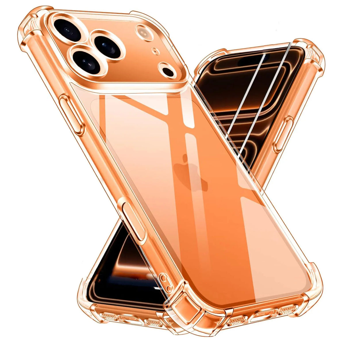 Clear Shockproof Phone Case with Soft Corners for iPhone 7-17 Pro Max