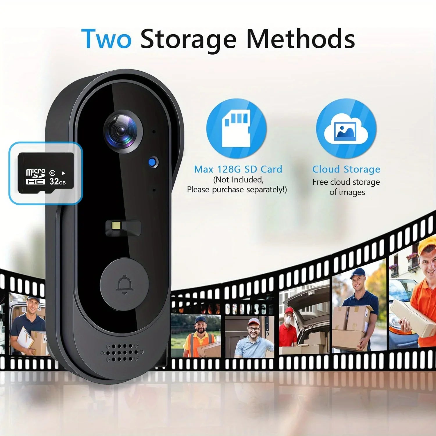 Tuya 1080P WiFi Smart Video Doorbell with Bidirectional Audio and Waterproof Camera