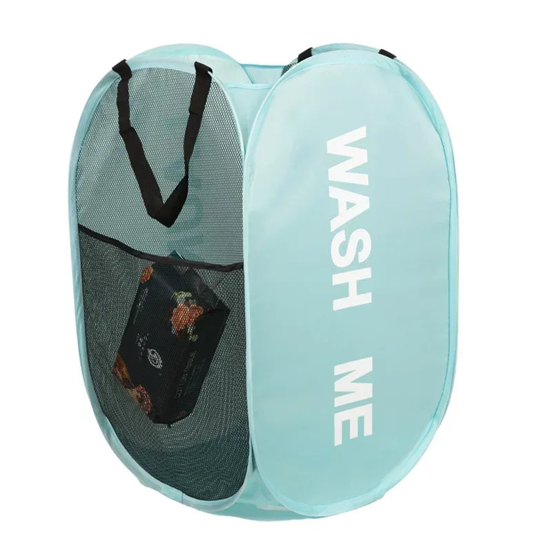 Collapsible Mesh Laundry Basket and Portable Storage Hamper
