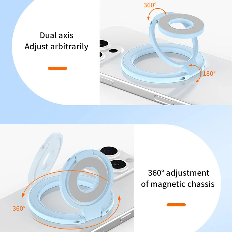MagSafe Double Sided Magnetic Phone Ring Holder Folding Stand Grip Bracket