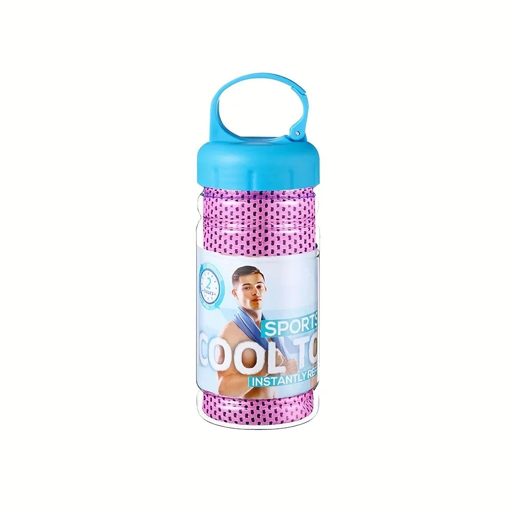 Zyvomart 30×80cm Portable Quick Dry Ice Towel with Bottle Mount Holder