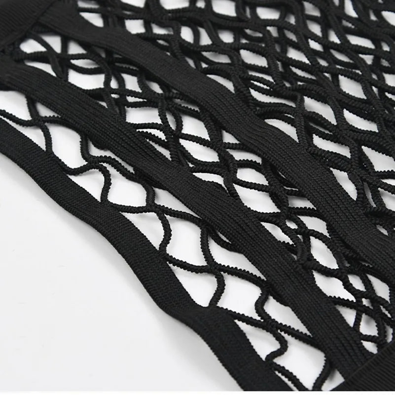 Zyvomart 3-Layer Elastic Mesh Car Storage Net Bag - Auto Interior Seat Organizer & Pet Barrier