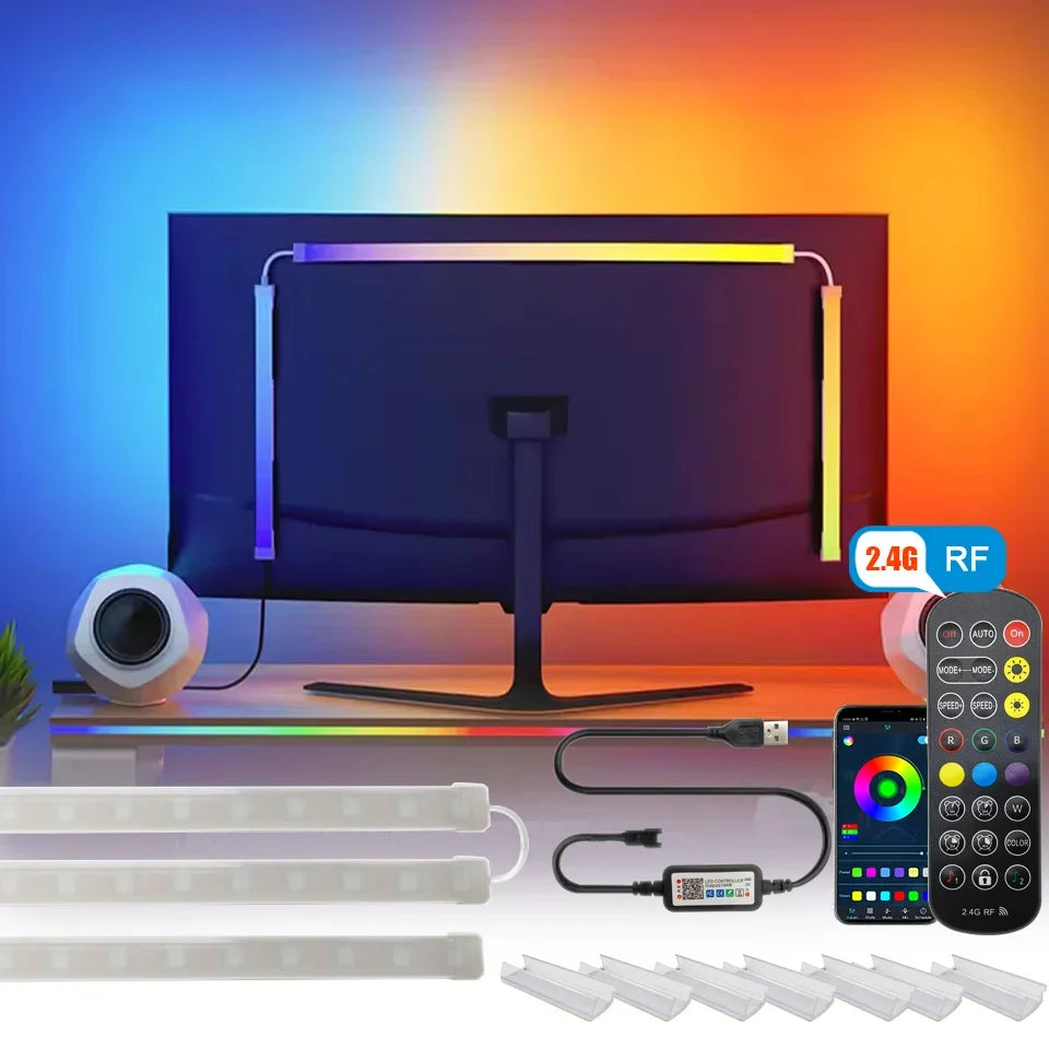 Zyvomart RGBIC Bluetooth Computer Screen Monitor Light Strip App Control