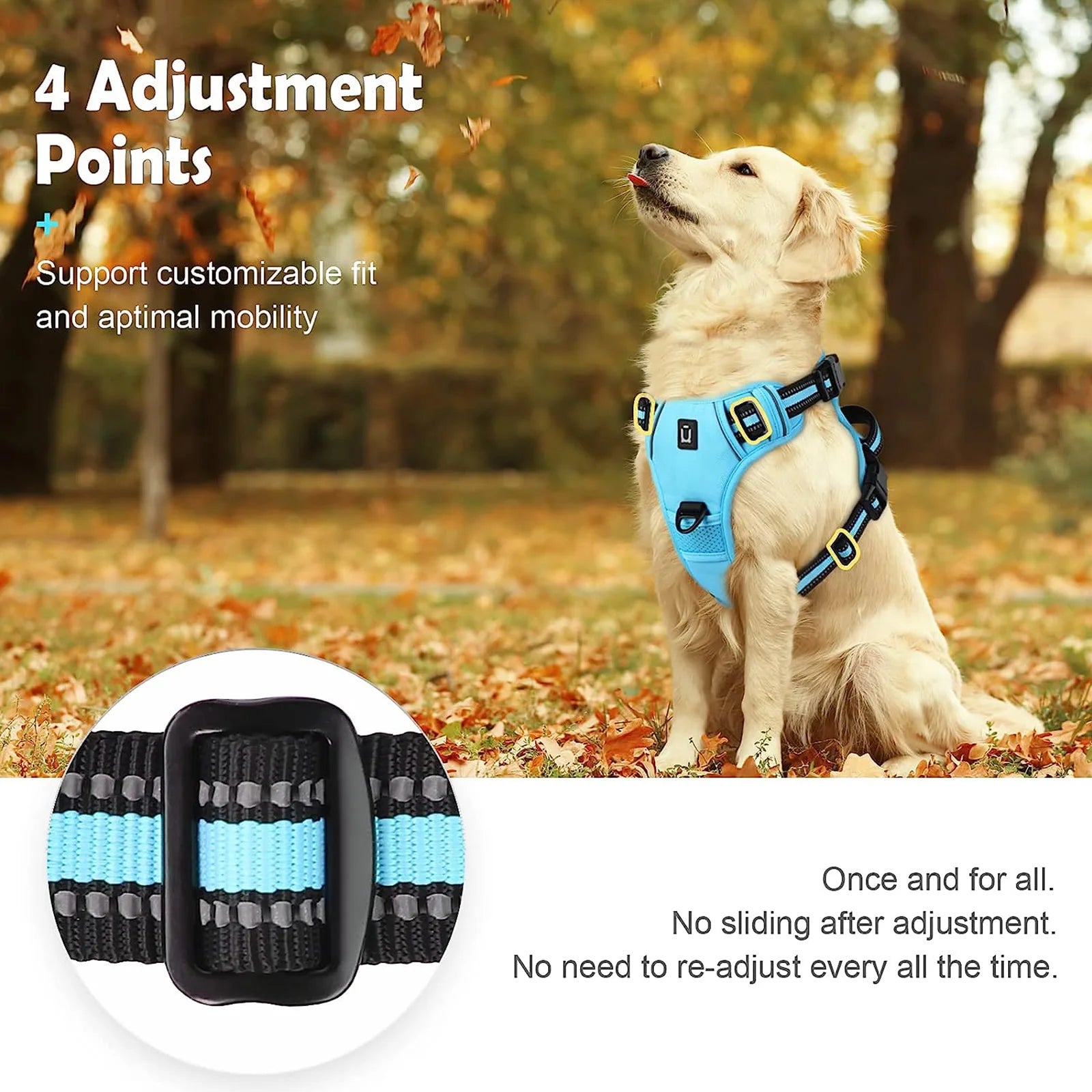 Zyvomart No Pull Adjustable Soft Padded Dog Harness Vest with Control Handle