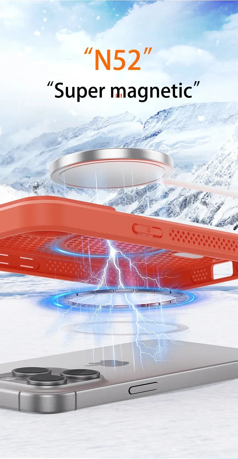 Cooling Heat Dissipation Magnetic Case for iPhone 11-17 Pro Max