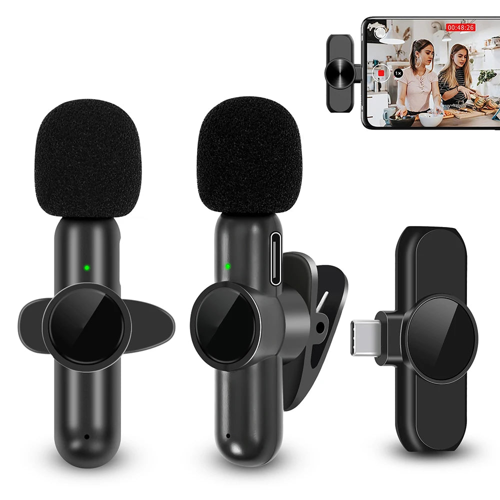 Zyvomart Professional Dual Wireless Lavalier Microphone Kit for iPhone Android