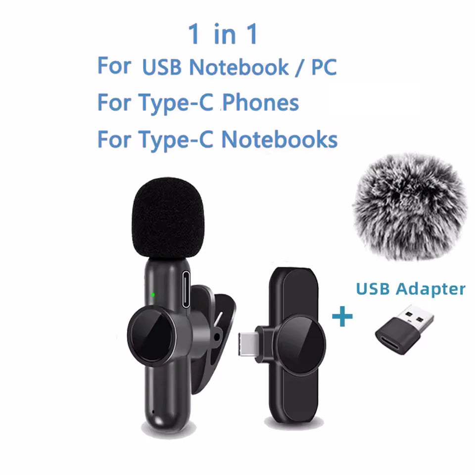 Zyvomart Professional Dual Wireless Lavalier Microphone Kit for iPhone Android