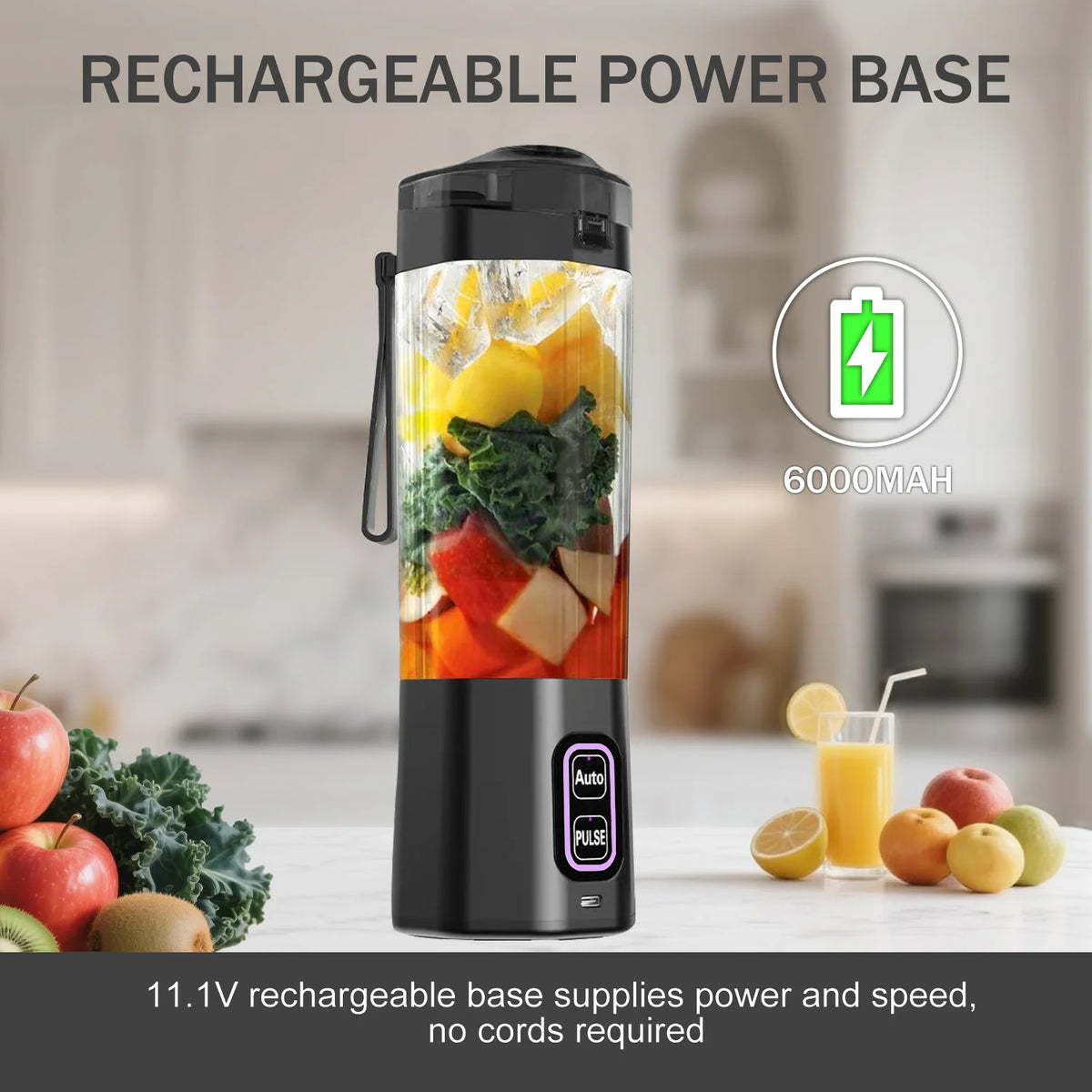 Portable Electric Juice Maker and 6-Blade Blender 700ML