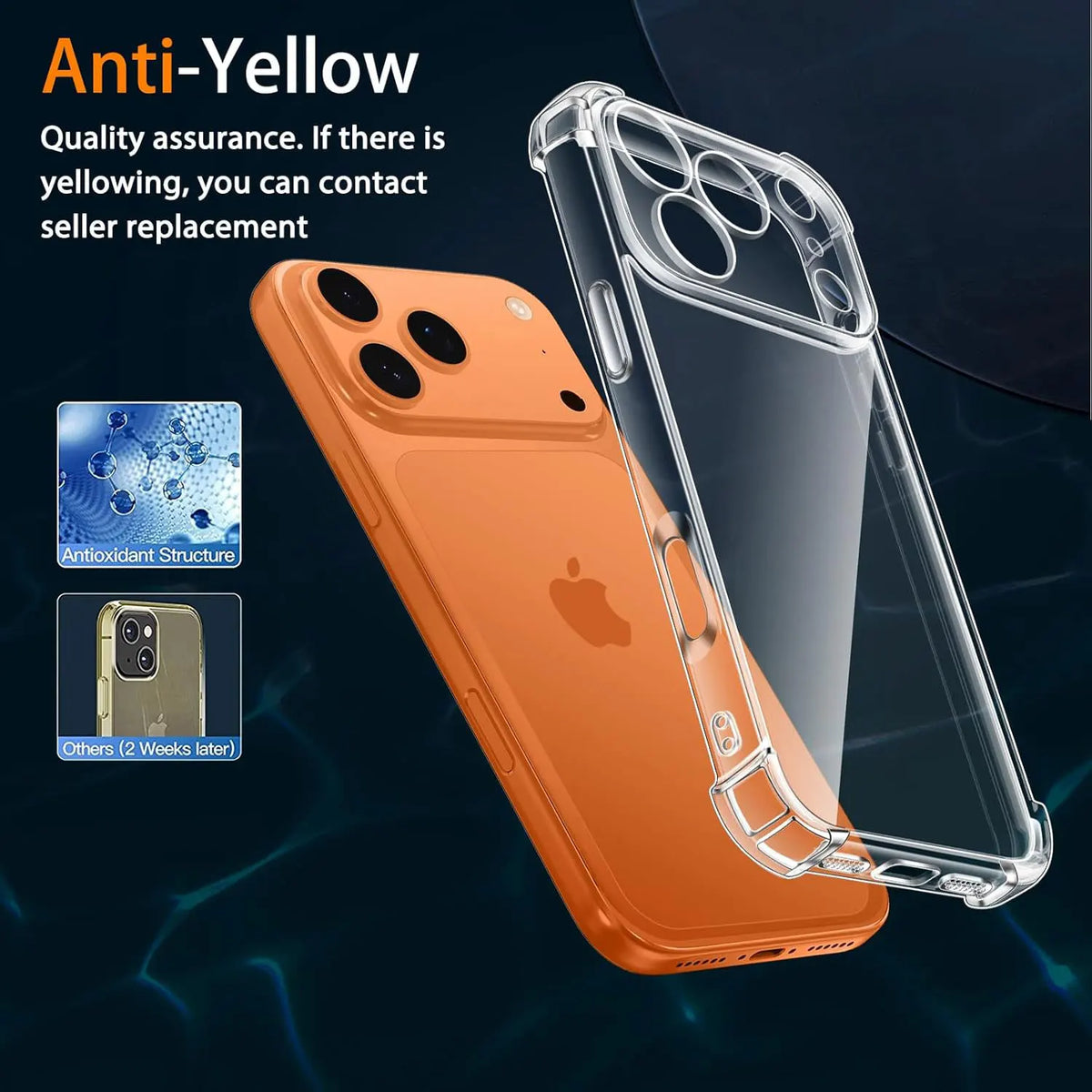 Clear Shockproof Phone Case with Soft Corners for iPhone 7-17 Pro Max