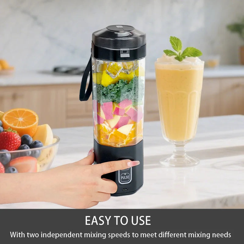 Portable Electric Juice Maker and 6-Blade Blender 700ML