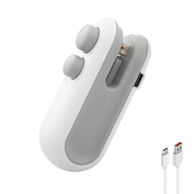 2-in-1 Rechargeable Mini Bag Sealer with Built-in Safety Cutter
