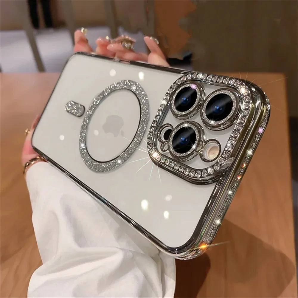 Luxury Glitter Diamond Magnetic Case for iPhone 11-17 Pro Max