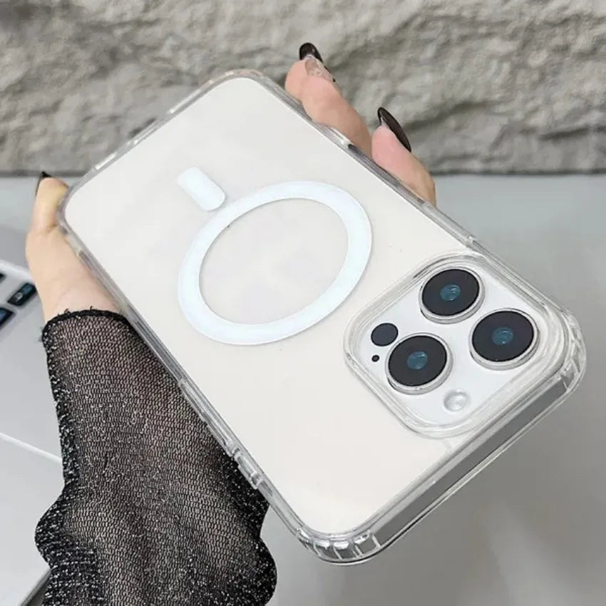 Zyvomart Premium Crystal-Clear Magnetic Silicone Case for iPhone
