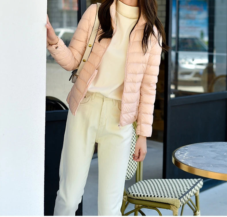 Zyvomart Women's Ultra Lightweight Packable Slim Fit Short Puffer Jacket