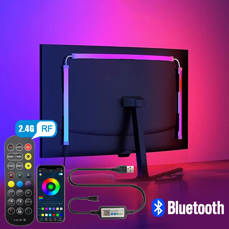 Zyvomart RGBIC Bluetooth Computer Screen Monitor Light Strip App Control