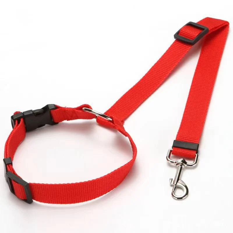 Zyvomart 2-in-1 Solid Dog Harness Leash & Adjustable Pet Car Backseat Safety Belt