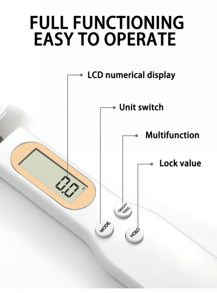 Digital Electronic Kitchen Weighing Spoon Scale with LCD Display for Coffee and Food Measurement