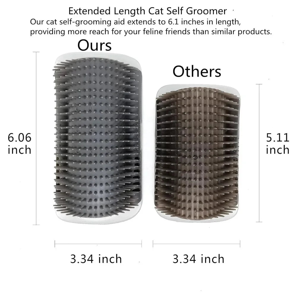 Zyvomart Cat Corner Scratcher Self Groomer with Catnip - Wall Corner Massage Comb & Hair Grooming Brush