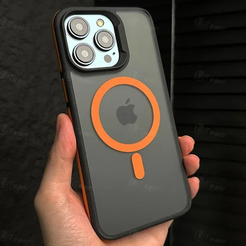 Zyvo Mart Bicolor Matte Frosted Translucent Magnetic Case for iPhone 14/15/16/17 Series