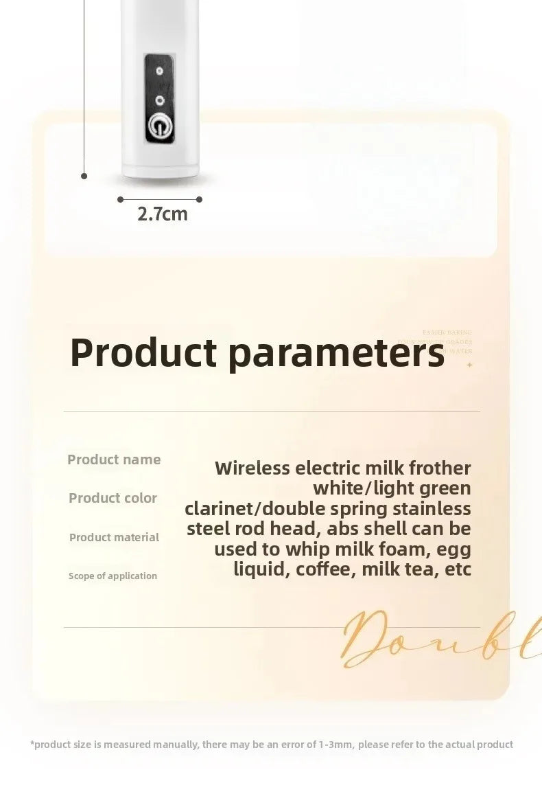 Handheld Wireless Milk Frother and Type-C Coffee Whisk