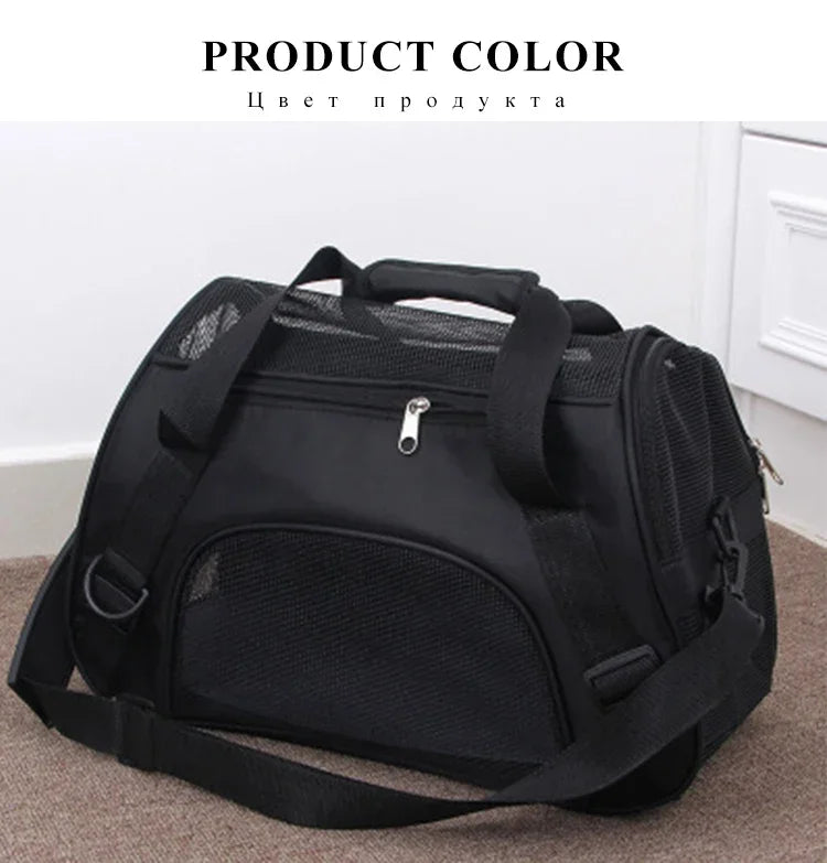 Zyvomart Portable Foldable Pet Carrier Bag - Breathable Mesh Travel Transport Handbag for Cats & Dogs