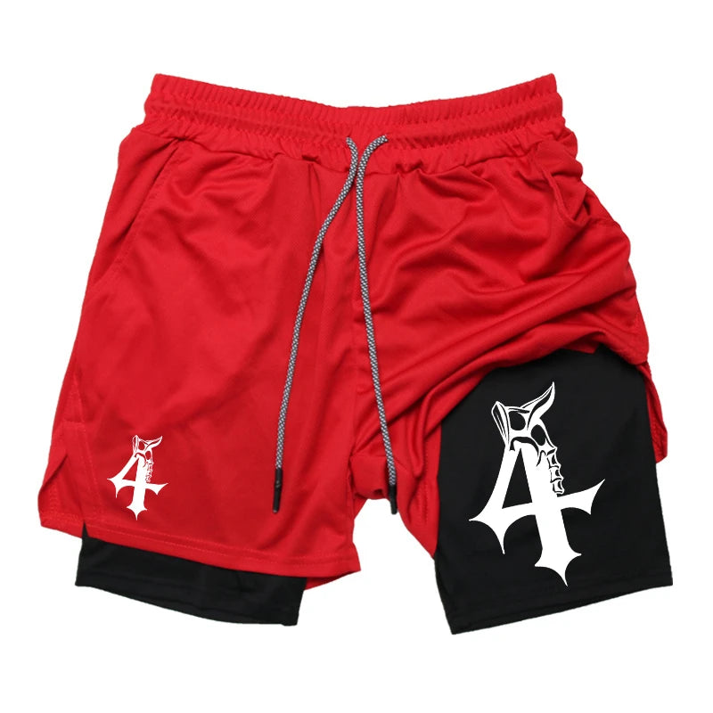 Athletic Quick Dry 2 -in-1 Workout Running Shorts for Men Short with Phone Pocket Towel Loop Fashion Gym Comfortable  Activewear