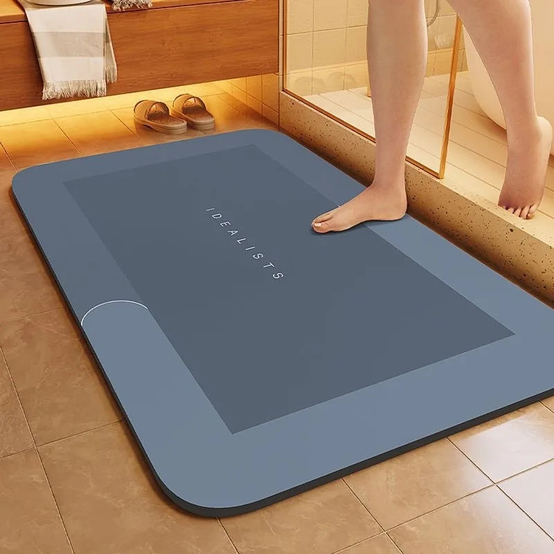 Super Absorbent Diatomite Bath Mat - Quick Dry Non-Slip Floor Rug