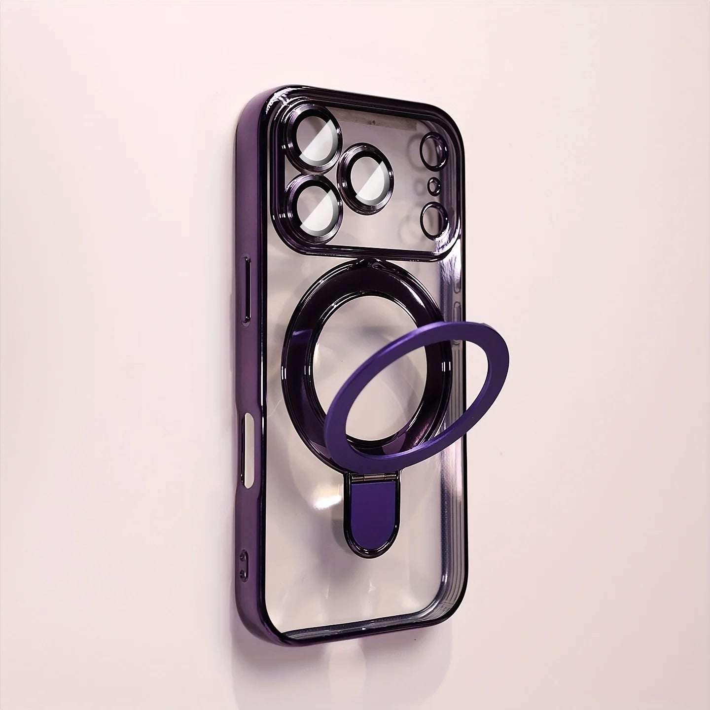 Magnetic Wireless Charging Phones Case with Lens Protection Bracket for iPhones