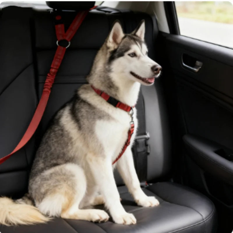 Zyvomart 2-in-1 Solid Dog Harness Leash & Adjustable Pet Car Backseat Safety Belt