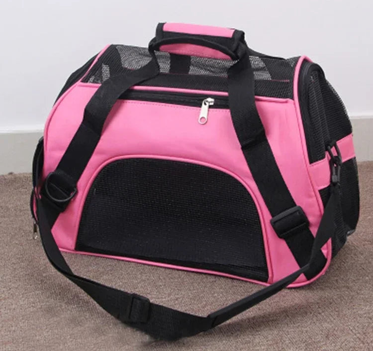 Zyvomart Portable Foldable Pet Carrier Bag - Breathable Mesh Travel Transport Handbag for Cats & Dogs